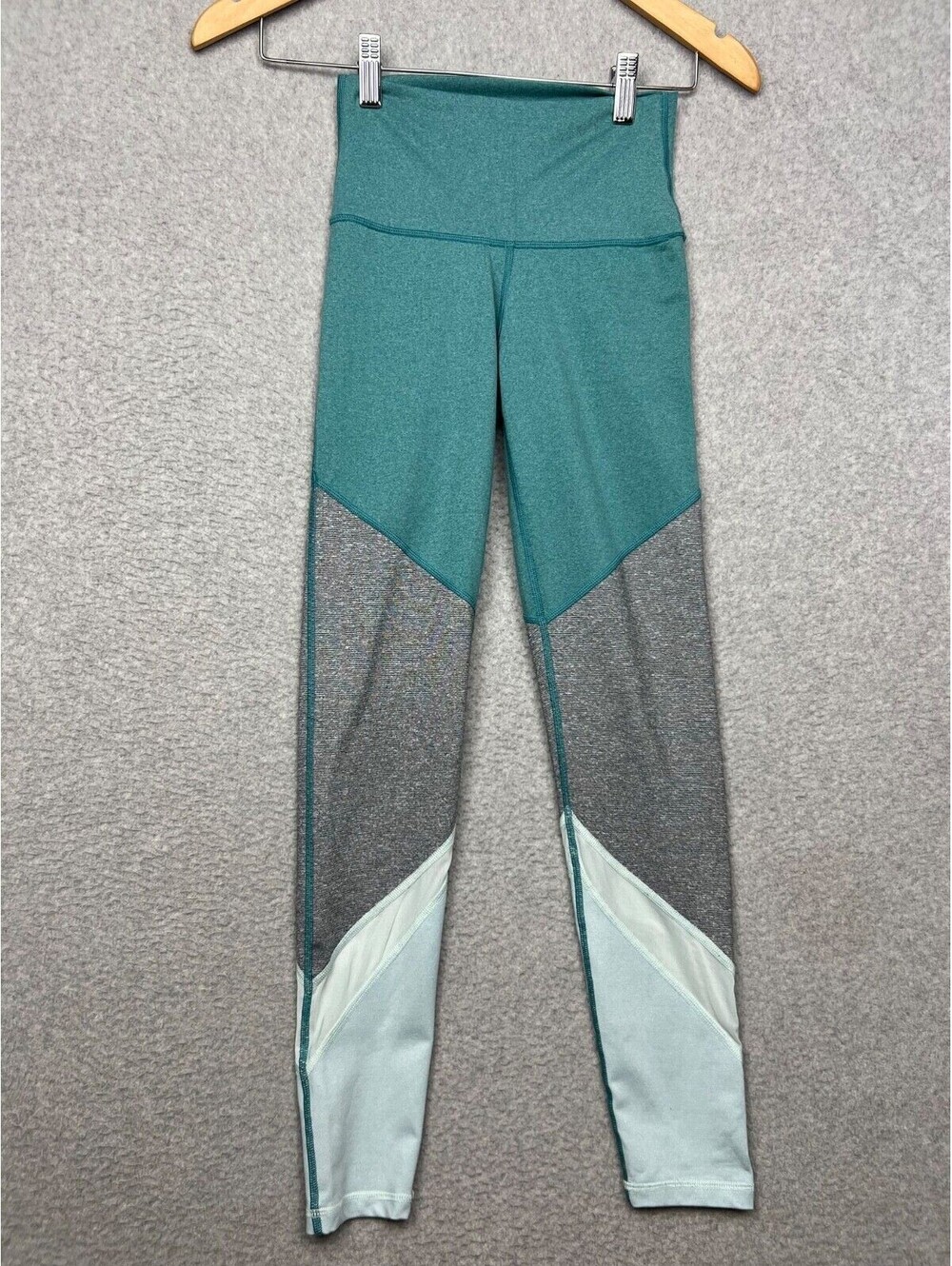 Aerie High Rise Legging Womens XS Colorblock Workout Stretch Green
